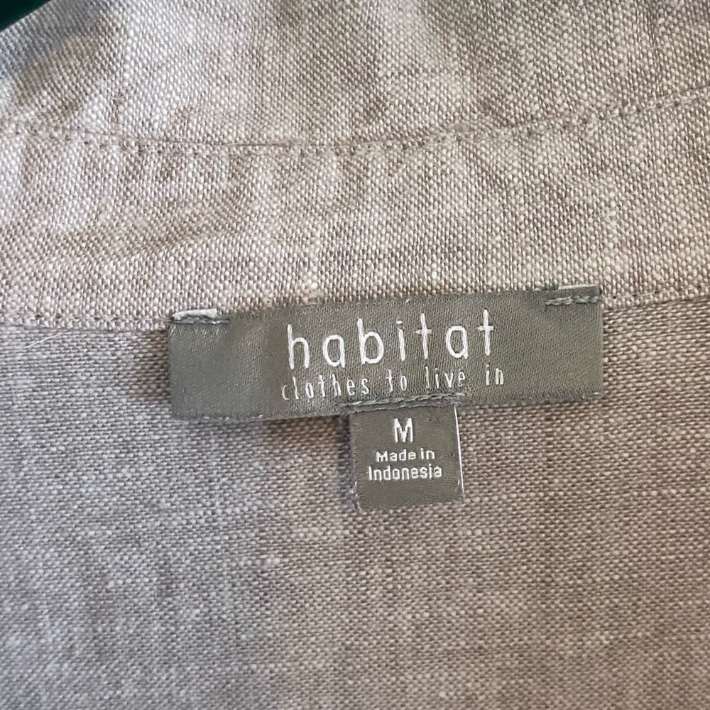 Habitat Light Gray Linen Blend Long Line Shirt - Picture 5 of 11